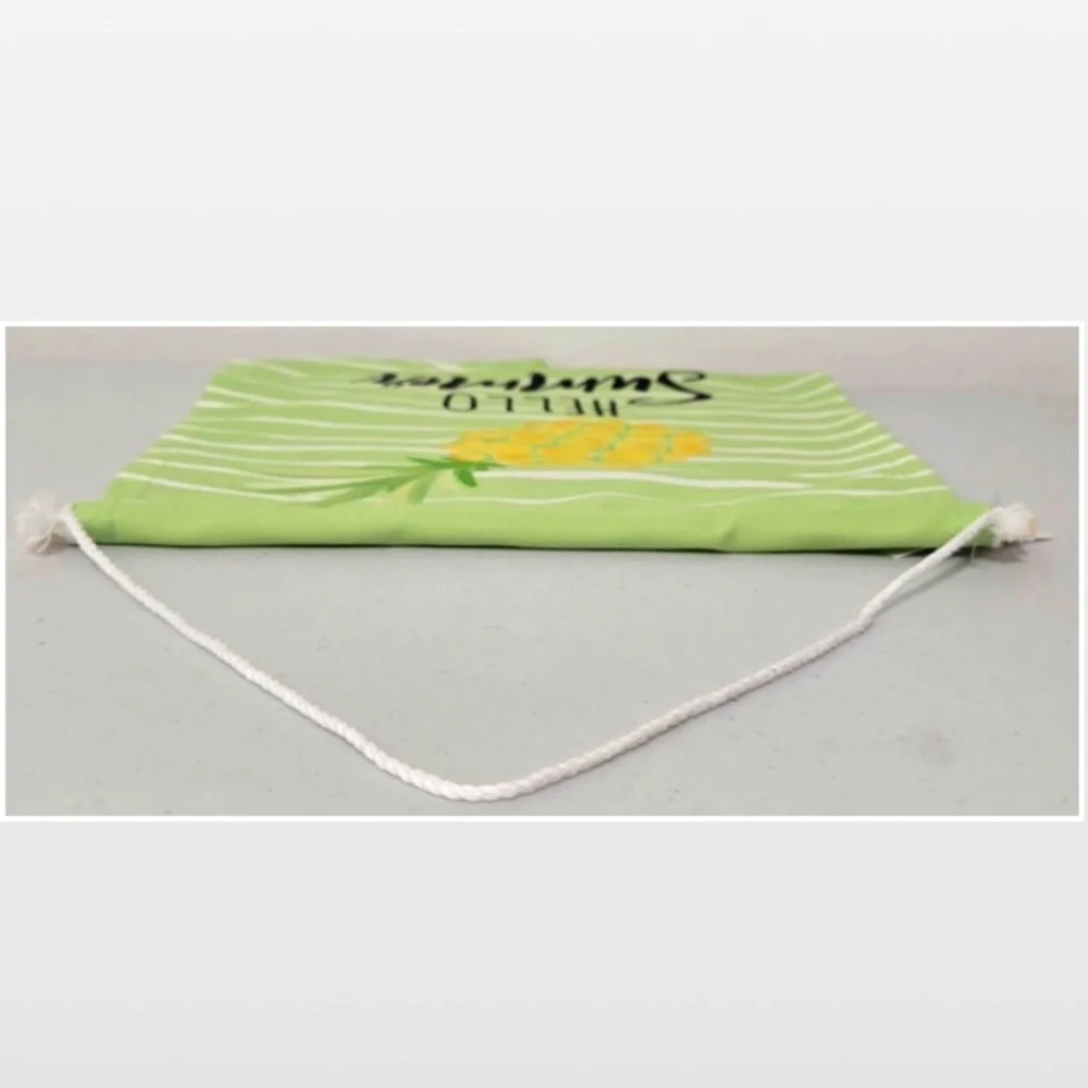New Room&Retreat Home Canvas Art Hello Summer Pineapple Green Hanging Décor NWT